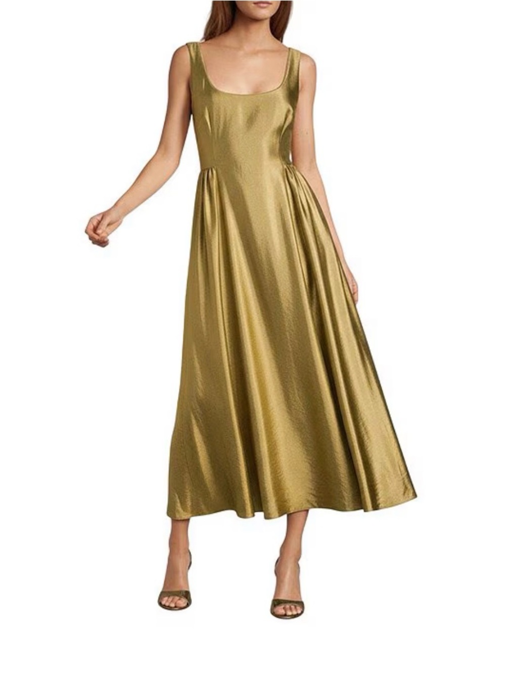 Antonio Melani
Leah Metallic Scoop Neckline Sleeveless Ruching A-Line Dress